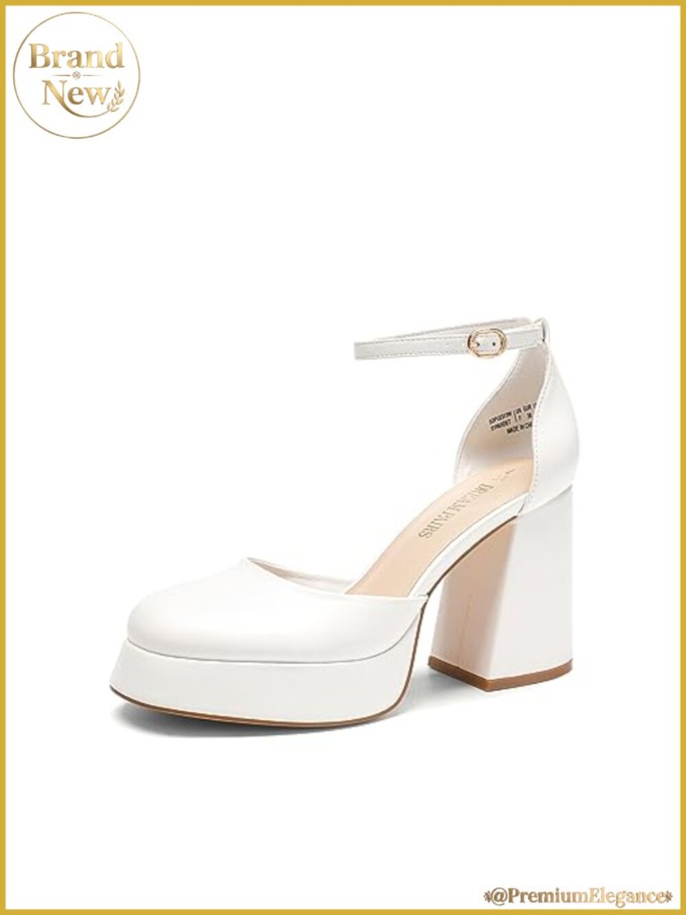Women's Platform Block Heel Pumps Chunky Heel Ankle Strap Dress Shoes
